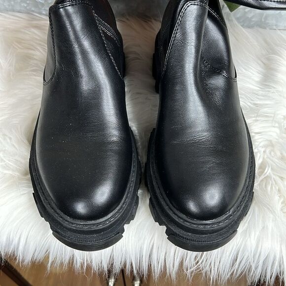 Nine West Nans Faux Leather Over-The-Knee OTK Pull-On Lug Sole Boot Size 8 - Picture 2 of 9